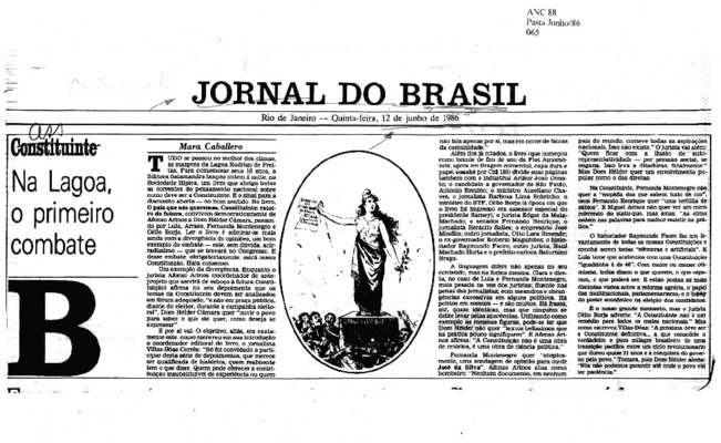 <BR>Data: 12/06/1986<BR>Fonte: Jornal do Brasil, Rio de Janeiro, p. 1, 12/06/ de 1986<BR>Endereço para citar este documento: ->www2.senado.leg.br/bdsf/item/id/117183