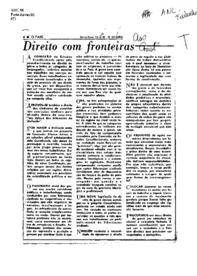 <BR>Data: 13/06/1986<BR>Fonte: O Globo, Rio de Janeiro, p. 4, 13/06/ de 1986<BR>Endereço para citar este documento: -www2.senado.leg.br/bdsf/item/id/115436->www2.senado.leg.br/bdsf/item/id/115436