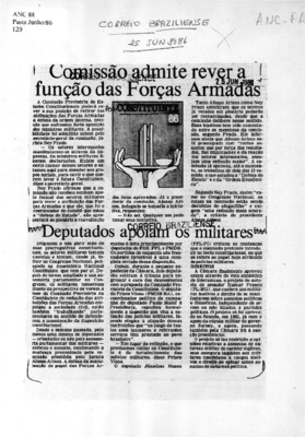 <BR>Data: 25/06/1986<BR>Fonte: Correio Braziliense, Brasília, nº 8480, 25/06/ de 1986<BR>Endereço para citar este documento: -www2.senado.leg.br/bdsf/item/id/114887->www2.senado.leg.br/bdsf/item/id/114887