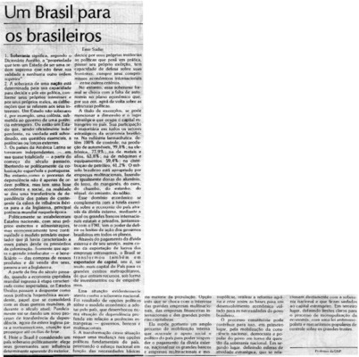 <BR>Data: 01/11/1986<BR>Fonte: Correio Braziliense, Brasília, nº 8609, p. 2, 01/11/ de 1986<BR>Endereço para citar este documento: -www2.senado.leg.br/bdsf/item/id/117583->www2.senado.leg.br/bdsf/item/id/117583