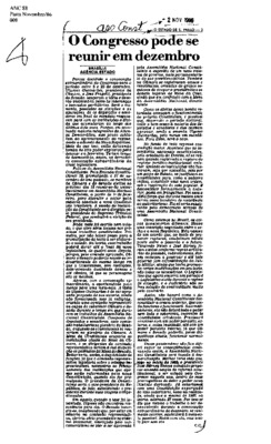 <BR>Data: 02/11/1986<BR>Fonte: O Estado de São Paulo, São Paulo, p. 3, 02/11/ de 1986<BR>Endereço para citar este documento: -www2.senado.leg.br/bdsf/item/id/117471->www2.senado.leg.br/bdsf/item/id/117471