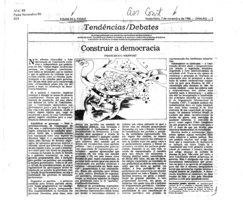 <BR>Data: 07/11/1986<BR>Fonte: Folha de São Paulo, São Paulo, p. 3, 07/11/ de 1986<BR>Endereço para citar este documento: -www2.senado.leg.br/bdsf/item/id/117818->www2.senado.leg.br/bdsf/item/id/117818