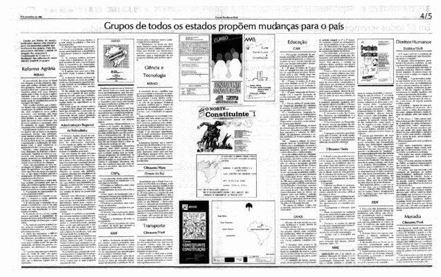 <BR>Data: 08/11/1986<BR>Fonte: Correio Braziliense, Brasília, nº 8616, p. 4-5, 08/11/ de 1986<BR>Endereço para citar este documento: -www2.senado.leg.br/bdsf/item/id/117357->www2.senado.leg.br/bdsf/item/id/117357