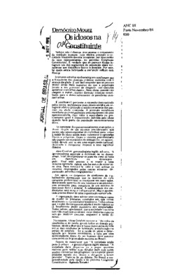 <BR>Data: 09/11/1986<BR>Fonte: Jornal de Brasília, Brasília, nº 4255, p. 14, 09/11/ de 1986<BR>Endereço para citar este documento: -www2.senado.leg.br/bdsf/item/id/117629->www2.senado.leg.br/bdsf/item/id/117629