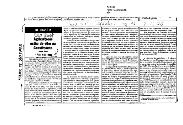 <BR>Data: 19/11/1986<BR>Fonte: O Estado de São Paulo, São Paulo, p. 2, 19/11/ de 1986<BR>Endereço para citar este documento: -www2.senado.leg.br/bdsf/item/id/117653->www2.senado.leg.br/bdsf/item/id/117653