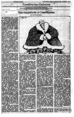 <BR>Data: 20/11/1986<BR>Fonte: Folha de São Paulo, São Paulo, p. 3, 20/11/ de 1986<BR>Endereço para citar este documento: -www2.senado.leg.br/bdsf/item/id/117525->www2.senado.leg.br/bdsf/item/id/117525