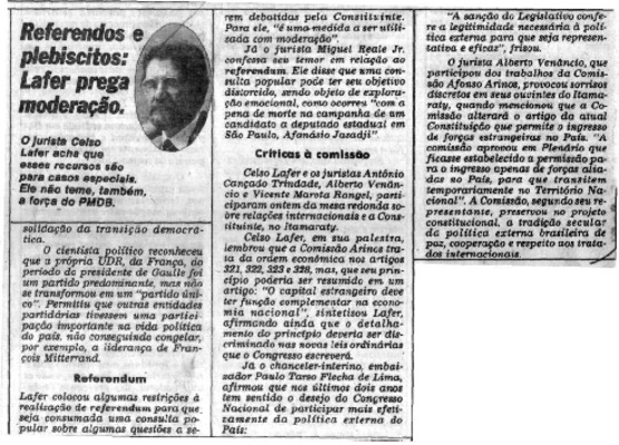 <BR>Data: 25/11/1986<BR>Fonte: Jornal da tarde, São Paulo, nº 6441, p. 6, 25/11 de 1986<BR>Endereço para citar este documento: -www2.senado.leg.br/bdsf/item/id/117664->www2.senado.leg.br/bdsf/item/id/117664