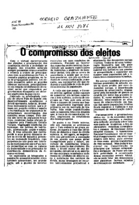 <BR>Data: 26/11/1986<BR>Fonte: Correio Braziliense, Brasília, nº 8634, p. 4, 26/11/ de 1986<BR>Endereço para citar este documento: -www2.senado.leg.br/bdsf/item/id/117646->www2.senado.leg.br/bdsf/item/id/117646