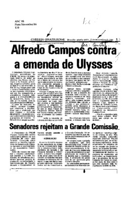 <BR>Data: 27/11/1986<BR>Fonte: Correio Braziliense, Brasília, nº 8635, p. 5, 27/11/ de 1986<BR>Endereço para citar este documento: -www2.senado.leg.br/bdsf/item/id/117683->www2.senado.leg.br/bdsf/item/id/117683