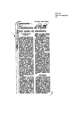 <BR>Data: 28/11/1986<BR>Fonte: Gazeta Mercantil, São Paulo, p. 8, 28/11/ de 1986<BR>Endereço para citar este documento: -www2.senado.leg.br/bdsf/item/id/117480->www2.senado.leg.br/bdsf/item/id/117480