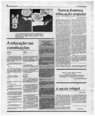 <BR>Data: 25/10/1986<BR>Fonte: Correio Braziliense, Brasília, nº 8602, p. 4, 25/10/ de 1986<BR>Endereço para citar este documento: -www2.senado.leg.br/bdsf/item/id/117814->www2.senado.leg.br/bdsf/item/id/117814