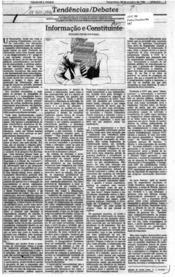 <BR>Data: 28/10/1986<BR>Fonte: Folha de São Paulo, São Paulo, p. 3, 28/10/ de 1986<BR>Endereço para citar este documento: -www2.senado.leg.br/bdsf/item/id/117720->www2.senado.leg.br/bdsf/item/id/117720