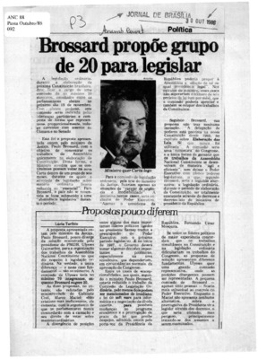 <BR>Data: 30/10/1986<BR>Fonte: Jornal de Brasília, Brasília, nº 4246, p. 3, 30/10/ de 1986<BR>Endereço para citar este documento: -www2.senado.leg.br/bdsf/item/id/117783->www2.senado.leg.br/bdsf/item/id/117783