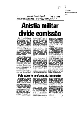 <BR>Data: 02/09/1986<BR>Fonte: Correio Braziliense, Brasília, nº 8549, p. 6, 02/09/ de 1986<BR>Endereço para citar este documento: -www2.senado.leg.br/bdsf/item/id/117472->www2.senado.leg.br/bdsf/item/id/117472