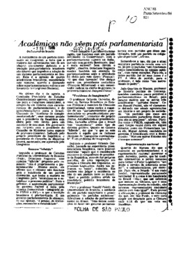 <BR>Data: 07/09/1986<BR>Fonte: Folha de São Paulo, São Paulo, p. 10, 07/09/ de 1986<BR>Endereço para citar este documento: -www2.senado.leg.br/bdsf/item/id/117427->www2.senado.leg.br/bdsf/item/id/117427