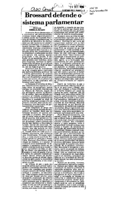 <BR>Data: 19/09/1986<BR>Fonte: O Estado de São Paulo, São Paulo, p. 3, 19/09/ de 1986<BR>Endereço para citar este documento: -www2.senado.leg.br/bdsf/item/id/117475->www2.senado.leg.br/bdsf/item/id/117475