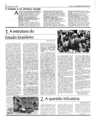 <BR>Data: 20/09/1986<BR>Fonte: Correio Braziliense, Brasília, nº 8567, p. 1-8, 20/09/ de 1986<BR>Endereço para citar este documento: -www2.senado.leg.br/bdsf/item/id/117415->www2.senado.leg.br/bdsf/item/id/117415