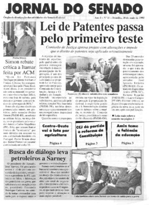 <BR>Data: 18/05/1995<BR>Responsabilidade: Senado Federal, Secretaria de Comunicação Social<BR>Endereço para citar este documento: ->www2.senado.leg.br/bdsf/item/id/496998