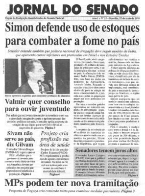 <BR>Data: 22/05/1995<BR>Responsabilidade: Senado Federal, Secretaria de Comunicação Social<BR>Endereço para citar este documento: -www2.senado.leg.br/bdsf/item/id/497000->www2.senado.leg.br/bdsf/item/id/497000