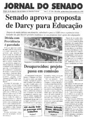 <BR>Data: 26/10/1995<BR>Responsabilidade: Senado Federal, Secretaria de Comunicação Social<BR>Endereço para citar este documento: ->www2.senado.leg.br/bdsf/item/id/497091