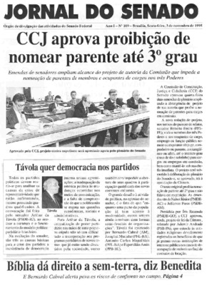 <BR>Data: 03/11/1995<BR>Responsabilidade: Senado Federal, Secretaria de Comunicação Social<BR>Endereço para citar este documento: ->www2.senado.leg.br/bdsf/item/id/497096