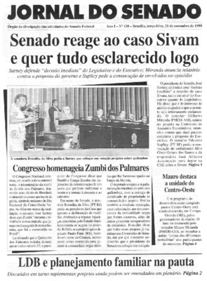 <BR>Data: 21/11/1995<BR>Responsabilidade: Senado Federal, Secretaria de Comunicação Social<BR>Endereço para citar este documento: -www2.senado.leg.br/bdsf/item/id/497107->www2.senado.leg.br/bdsf/item/id/497107