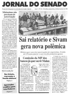 <BR>Data: 22/11/1995<BR>Responsabilidade: Senado Federal, Secretaria de Comunicação Social<BR>Endereço para citar este documento: -www2.senado.leg.br/bdsf/item/id/497108->www2.senado.leg.br/bdsf/item/id/497108