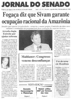 <BR>Data: 04/12/1995<BR>Responsabilidade: Senado Federal, Secretaria de Comunicação Social<BR>Endereço para citar este documento: -www2.senado.leg.br/bdsf/item/id/497116->www2.senado.leg.br/bdsf/item/id/497116