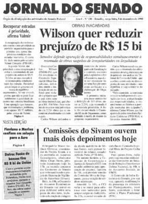 <BR>Data: 05/12/1995<BR>Responsabilidade: Senado Federal, Secretaria de Comunicação Social<BR>Endereço para citar este documento: -www2.senado.leg.br/bdsf/item/id/497117->www2.senado.leg.br/bdsf/item/id/497117