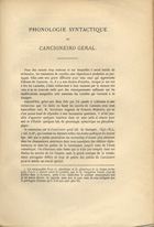 CORNU, Jules, 1849-1919<br/>Phonologie syntactique du cancioneiro geral / Jules Cornu