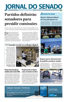 <BR>Data: 09/02/2015<BR>Responsabilidade: Senado Federal, Secretaria de Comunicação Social<BR>Endereço para citar este documento: -www2.senado.gov.br/bdsf/item/id/506228->www2.senado.gov.br/bdsf/item/id/506228