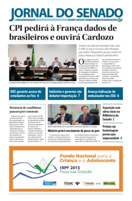 <BR>Data: 27/03/2015<BR>Responsabilidade: Senado Federal, Secretaria de Comunicação Social<BR>Endereço para citar este documento: -www2.senado.gov.br/bdsf/item/id/507791->www2.senado.gov.br/bdsf/item/id/507791