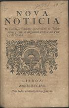 Nova noticia do valeroso combate que tiverão os hespanhoes, com os argelinos á vista da Praça de Ceuta. - Lisboa : [s.n.], 1757. - 6 p. ; 21 cm