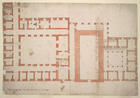 COUTO, Mateus do, ca 1630-1696<br/>[Igreja e Colégio da Companhia de Jesus em Portalegre] : [planta] 1678. - 1 desenho : tinta da china e aguadas ; 49x71,30 cm