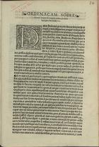 PORTUGAL.. Leis, decretos, etc.<br/>Ordenacam sobre se nam lançarem as egoas a asnos,  & sobre ho capar dos sindeyros. - Em Lixboa : per Ioäo Aluarez, [depois de 7 de Agosto de 1549]. - [1] f. ; 2º (30 cm)