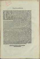 PORTUGAL.. Leis, decretos, etc.<br/>Ley dos rendeyros. - Impresso em Lixboa : per Ioannes Blauio, 1557. - [1] f. ; 2º (30 cm)