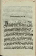 PORTUGAL.. Leis, decretos, etc.<br/>Ley sobre a taxa das carnes. - [S.l. : s.n., 4 de Setembro de 1559]. - [2] f. ; 2º (30 cm)