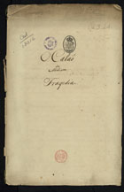 ADDISON, Joseph, 1672-1719<br/>O Catão / tragedia de Addison ; [trad. de Manuel de Figueiredo] [1776?]. - [91] f. ; (34 cm)