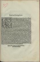 PORTUGAL.. Leis, decretos, etc.<br/>Ley dos Corregedores. - Impresso em Lixboa : por Ioannes Blauio, [13 de Setembro de 1557]. - [1] f. ; 2º (30 cm)