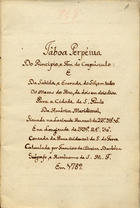 BARBOSA, Francisco de Oliveira, fl. 1782<br/>Táboa perpétua do principio, e fim do crepúsculo : e da sahida, e entrada do sol, em todos os mezes do ano, de dois em dois dias. Para a cidade de S. Paulo da América Meridional, situada na latitude austral de 23º.33ª. 15ªª. E na longitude de 331º. 24ª. 30ªª. Contada da Ponta Ocidental da S. do Ferro. / calculada por Francisco de Oliveira Barbóza Geógrafo, e Astrónomo de S. M. F.. - [São Paulo ?] em 1789. - [12] f., enc. ; 17 cm