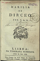 GONZAGA, Tomás António, 1744-1810<br/>Marilia de Dirceo / por T. A. G.. - Lisboa : na Typografia Nunesiana, 1792. - 118 p. ; 8º (14 cm)