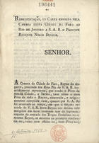 Representação, ou Carta enviada pela Camara desta Cidade de Faro ao Rio de Janeiro a S. A. R. o Principe Regente Nosso Senhor. - Faro : Na Officina de Don José Maria Guerrero, 1808. - 7 p. ; 22 m