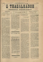 O trabalhador : jornal operario. - A. 1, n. 1 (15 Nov. 1896). - Porto : [s.n.], 1896. - 43 cm