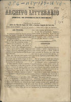 Archivo litterario : jornal de instrucção e recreio / red. Abilio de Macedo Lopes do Valle, Luciano Augusto de Azevedo. - Nº 1 (25 Maio 1865). - Alvaiazere : Typ. Alvaiazerense, 1865. - 25 cm