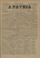 A Patria : jornal independente / adm. Leonel Lopes Pereira. - A. 1, n. 1 (8 Fev. 1894). - Lisboa : Paulo da Fonseca, 1894. - 44 cm