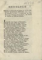 ANDRADE, Domingos Henriques de<br/>Monologo : offerecido ao aniversario da Senhora D. Luiza Roza de Almeida e Andrade / Domingos Henrique de Andrade. - [Odivelas? : s.n., 1816?]. - 3 p. ; 21 cm