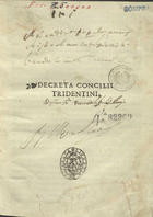 IGREJA CATOLICA. Concílio de Trento, 1545-1563<br/>Decreta Concilij Tridentini. - [Lisboa? : Germão Galharde 1553]. - [42] f. ; 4º (19 cm)