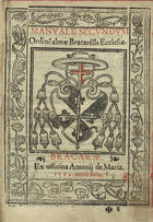 IGREJA CATOLICA.. Liturgia e ritual.<br/>Manuale secundum Ordine[m] almae Bracare[n]sis Ecclesiae. - Bracarae : ex officina Antonij de Mariz, mense Iulio 1562. - [8], 3 - 150 [i.é 136] f. : il., not mus. ; 4º (22 cm)