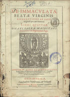 APRESENTACAO, Egídio da, O.E.S.A. 1539-1626,<br/>De Immaculata Beatae Virginis Conceptione ab omni originali peccato immuni libri quatuor... / authore Fr. Aegidio de Praesentatione... - Conimbricae : apud Didacum Gomez de Loureyro, 1617. - [16], 460, [28] p. ; 2º (29 cm)