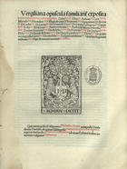 VIRGILIO, 70-19 a.C.<br/>Opuscula. - Venundantur Parrhisiis : ab Joanne Parvo & Joanne Confluentino : a Thielmäno Kerver coimpressa, 1501. - 2º